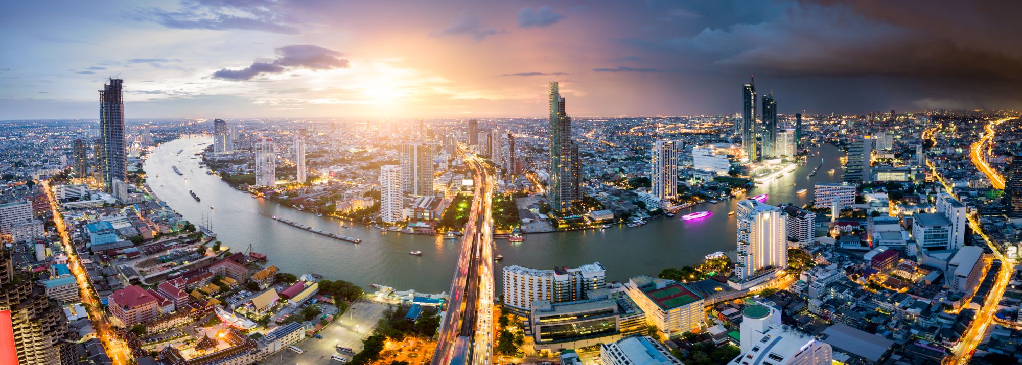 Thailand Bangkok uitzicht op Chao Praya