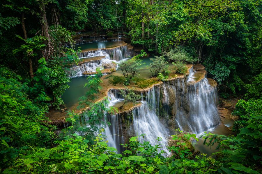 Thailand Kanchanaburi Erawan watervallen
