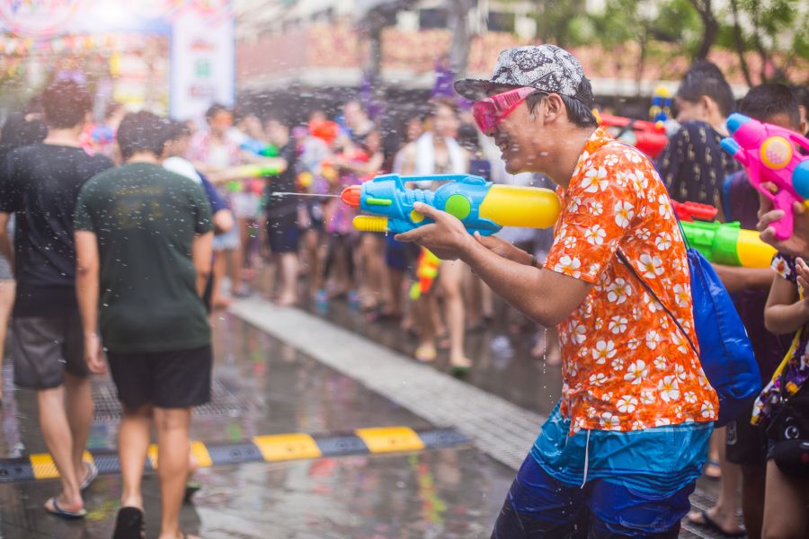 Thailand Songkran festival watergevecht
