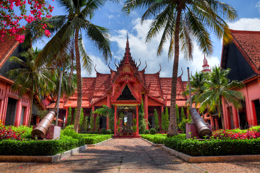 Cambodja Phnom Penh Nationaal Museum tuin Stadstour
