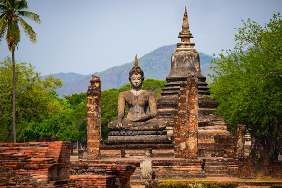 Thailand Sukhothai Wat Mahathat Buddha