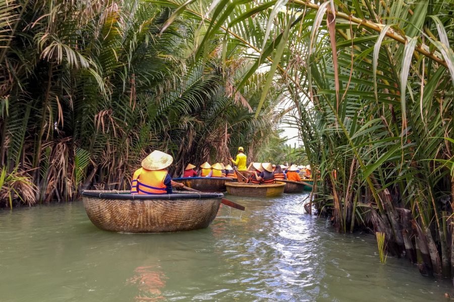 Vietnam Hoi An excursie Leer varen in een bamboeboot