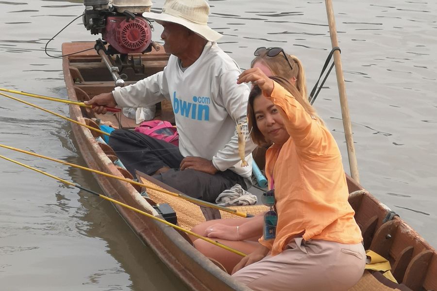 Ayutthaya Eco boerderij Garnalen Vissen garnaal gevangen