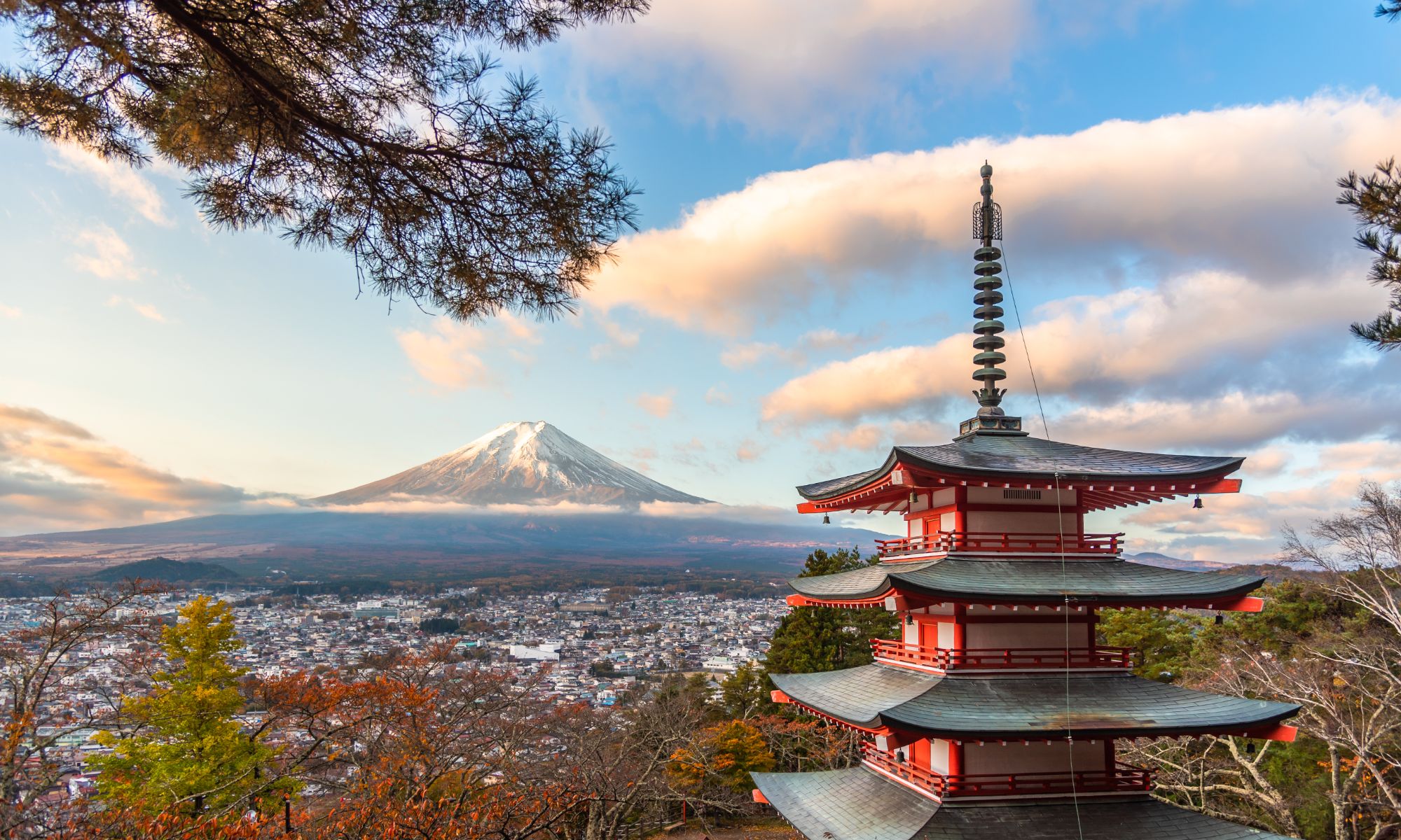 Japan Arakurayama Sengen Park Mount Fuji Chureito Pagoda