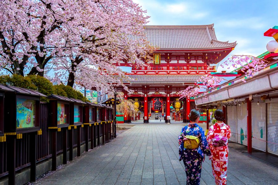 Japan Tokio Sensoji Temple Asakusa traditionele kimono