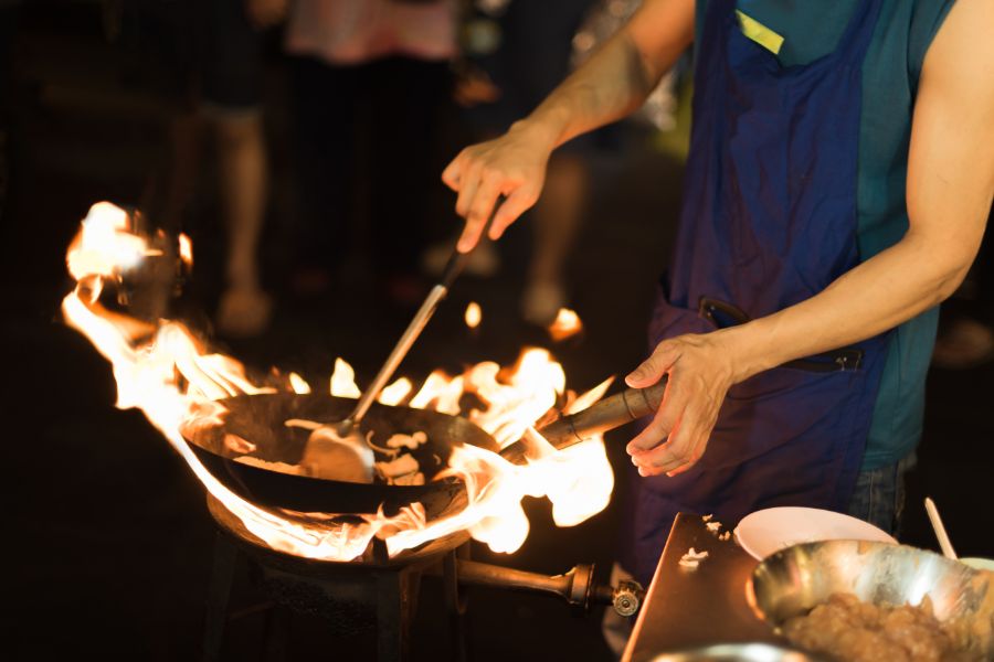 Thailand Bangkok Bereiding van eten