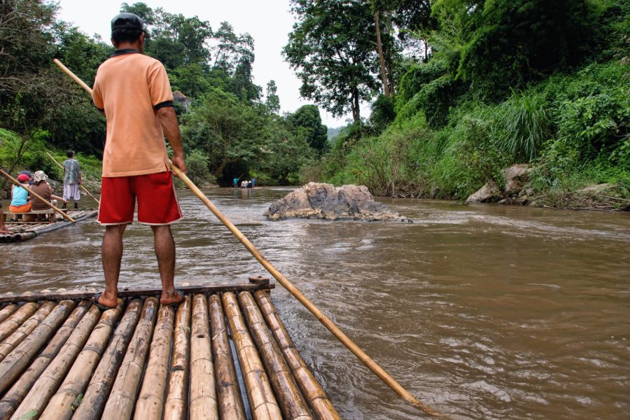 Thailand Chiang Mai omgeving raften bamboeraft jungle rivier 4