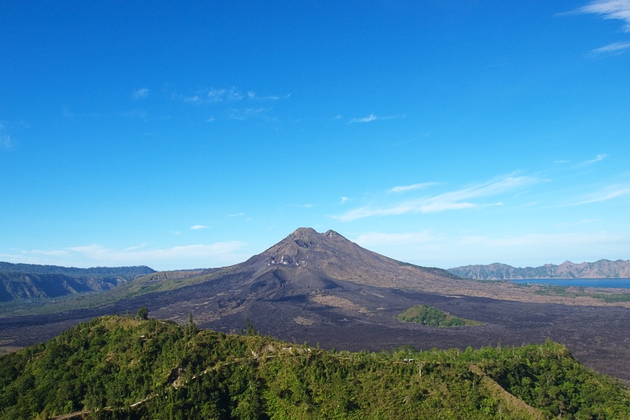 Batur volcano sunny landscape Kintamani