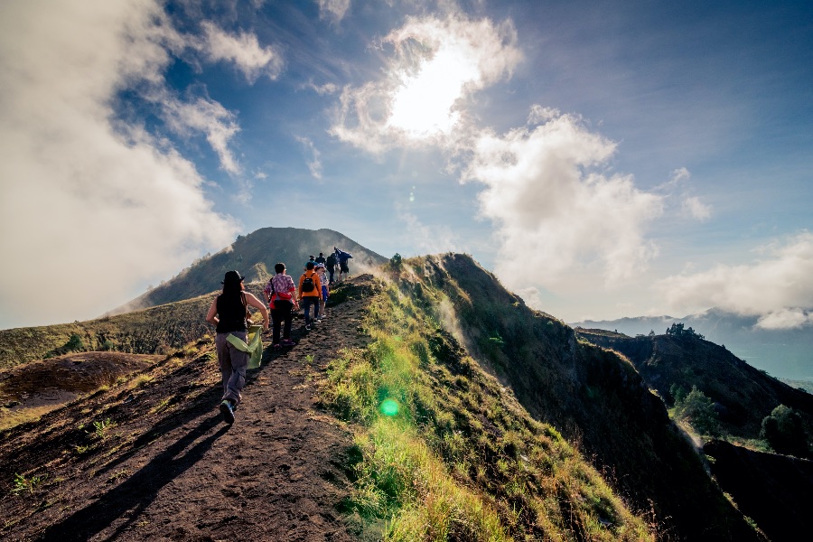 Indonesie Bali Hiking naar de Batur vulkaan