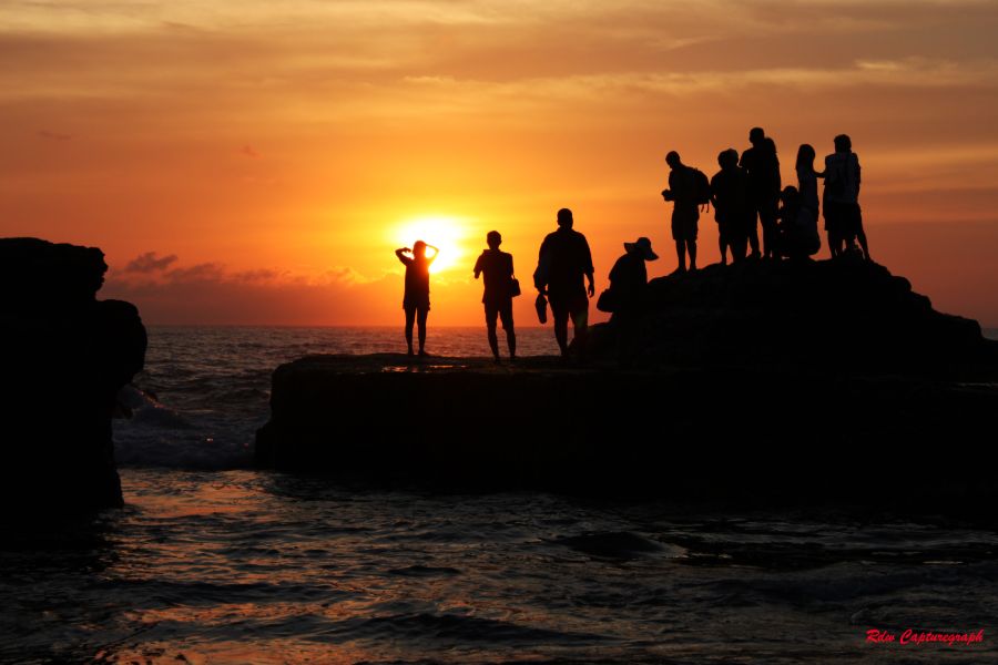 Indonesie Bali Tanah Lot Zonsondergang.