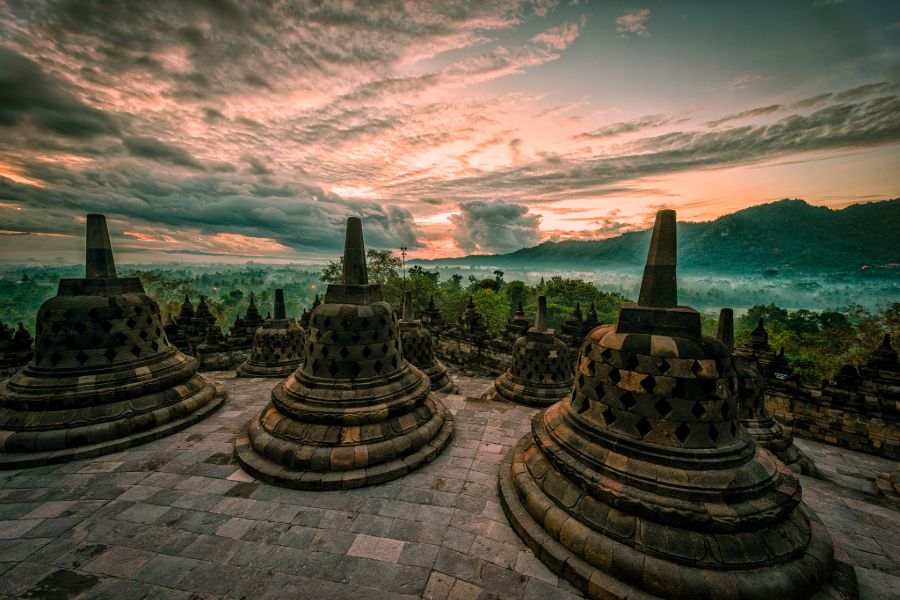 Indonesie Java Borobudur zonsopkomst