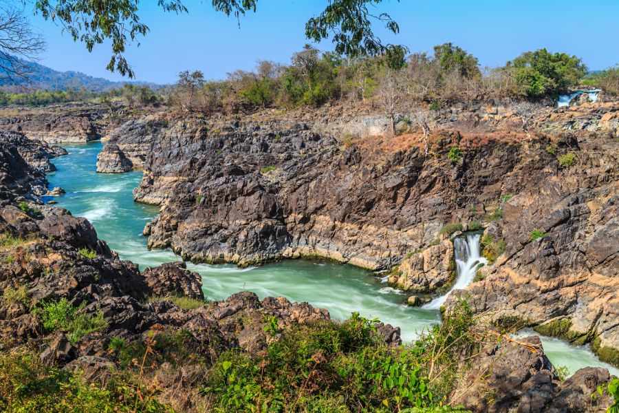 Laos Don Khong Champasak Khong pha peng waterval