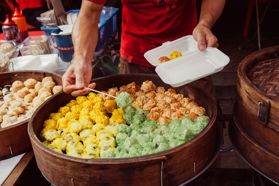 Maleisie Kuala Lumpur Street food eten gestoomde balletjes