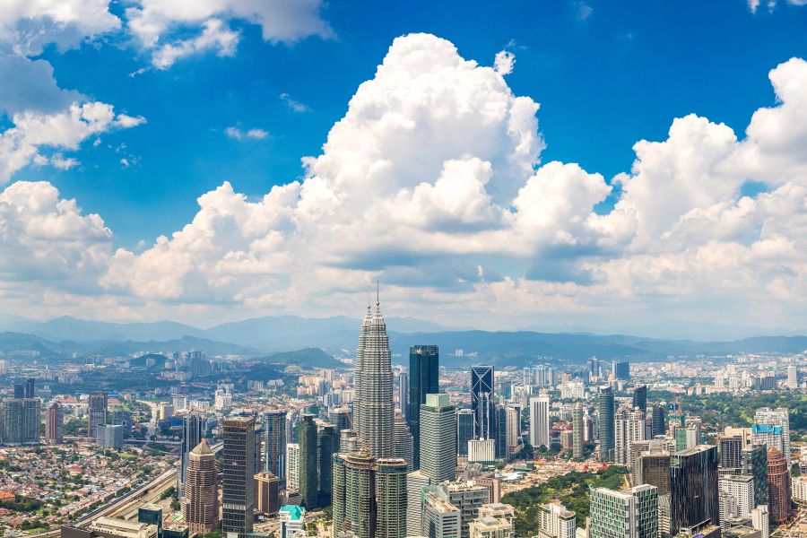 Maleisie Kuala Lumpur Twin towers Petronas skyline