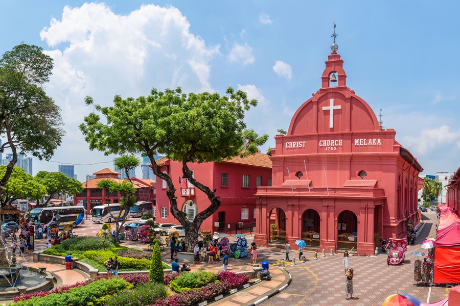 Maleisie Melaka Malacca Stadshuis en kerk 1