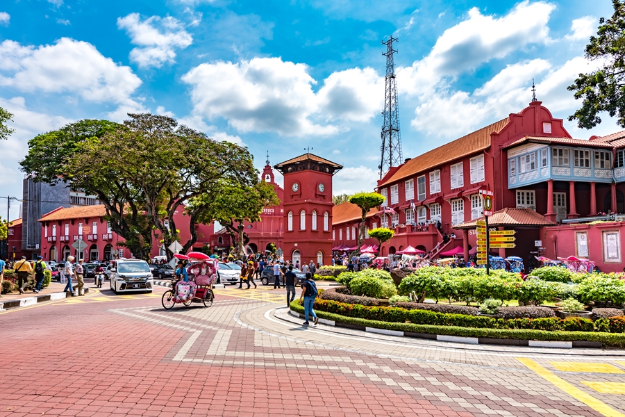 Maleisie Melaka Malacca Stadshuis en kerk