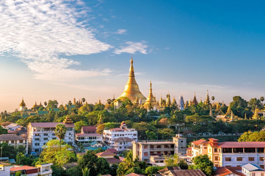 Myanmar Yangon pagodes landschap