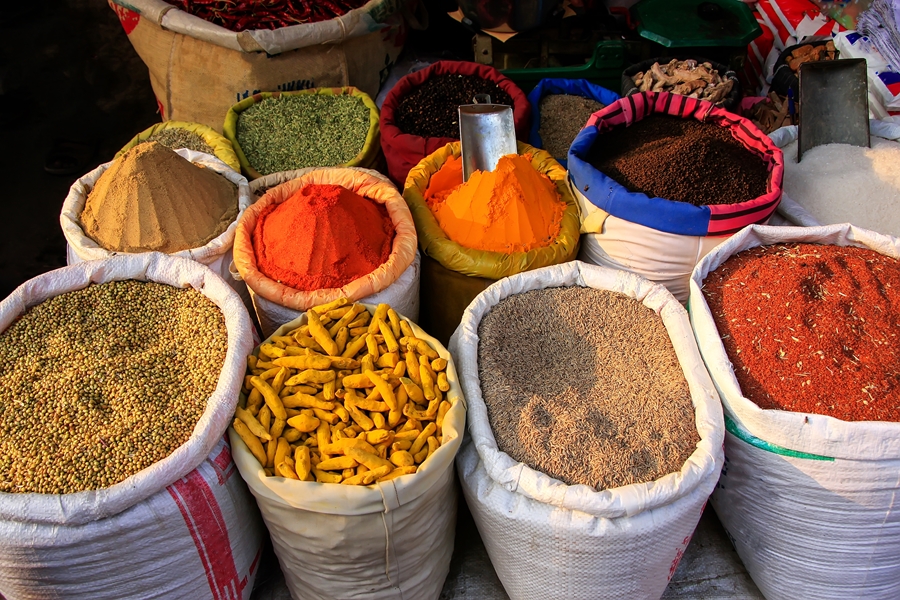 India Agra markt kruiden