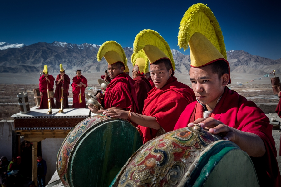 India Ladakh Thiksey muziek en dans festival