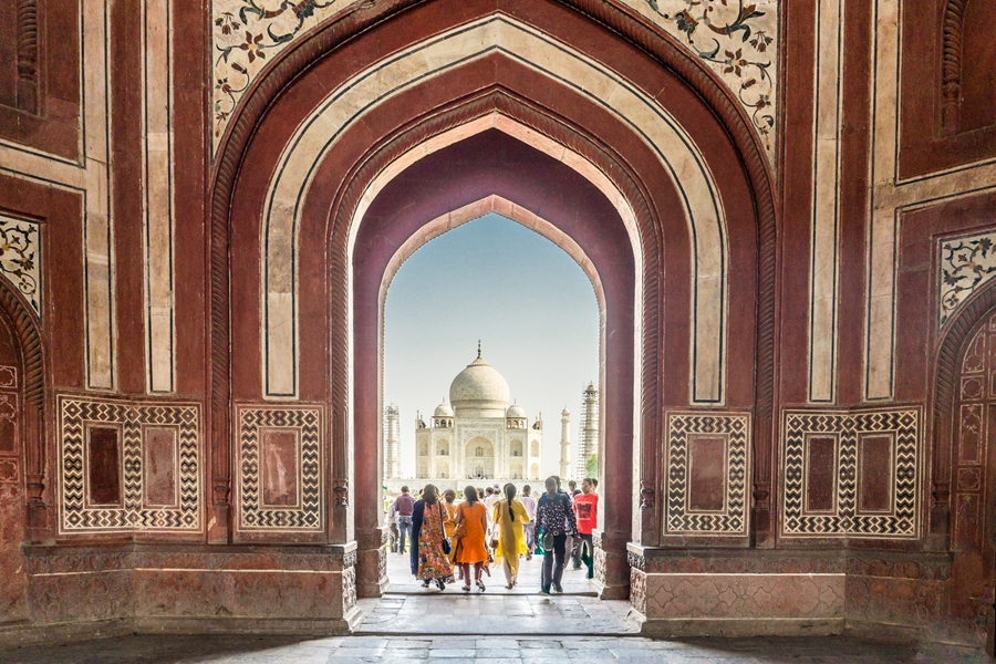 India Taj Mahal Agra Doorkijk