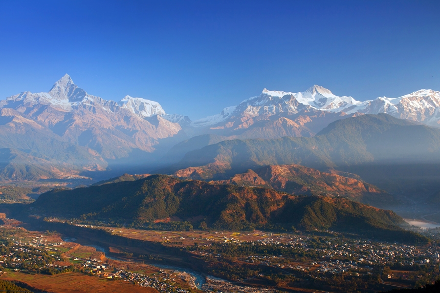 Nepal Sarangkot Uitzicht Himalayas bergen