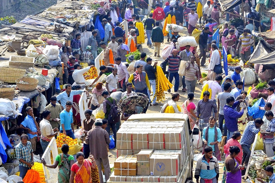 India Kolkata Calcutta Stad drukte