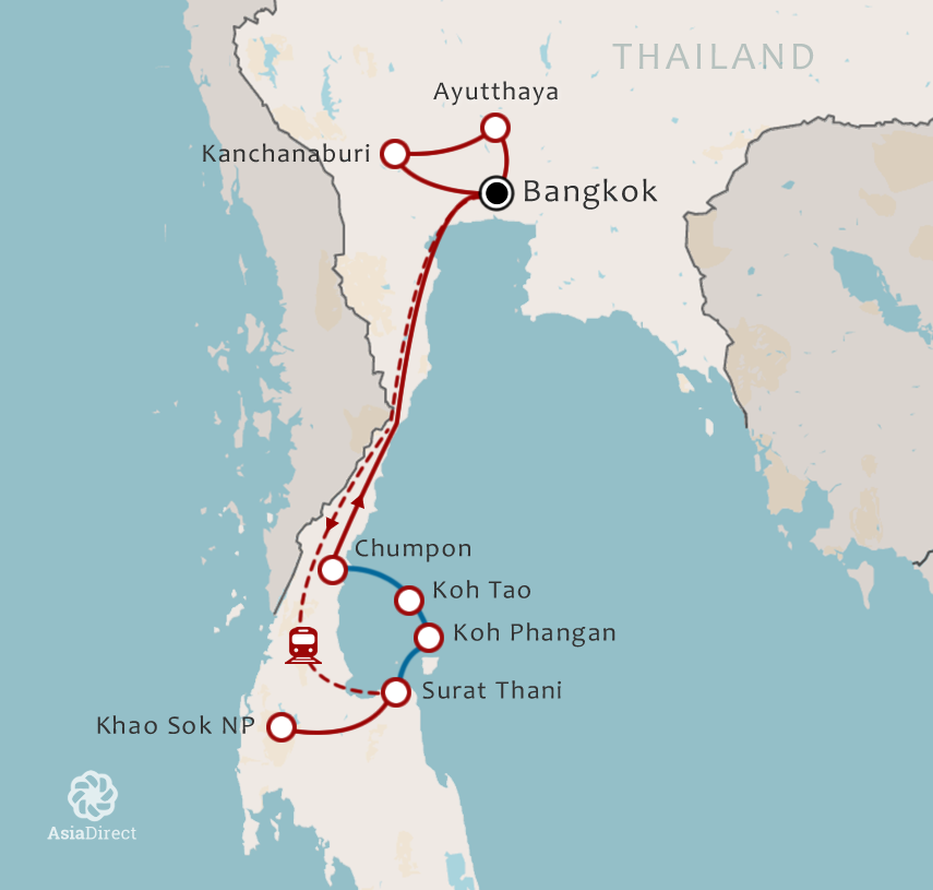 Routekaart 16-daagse rondreis Paradijselijk genieten