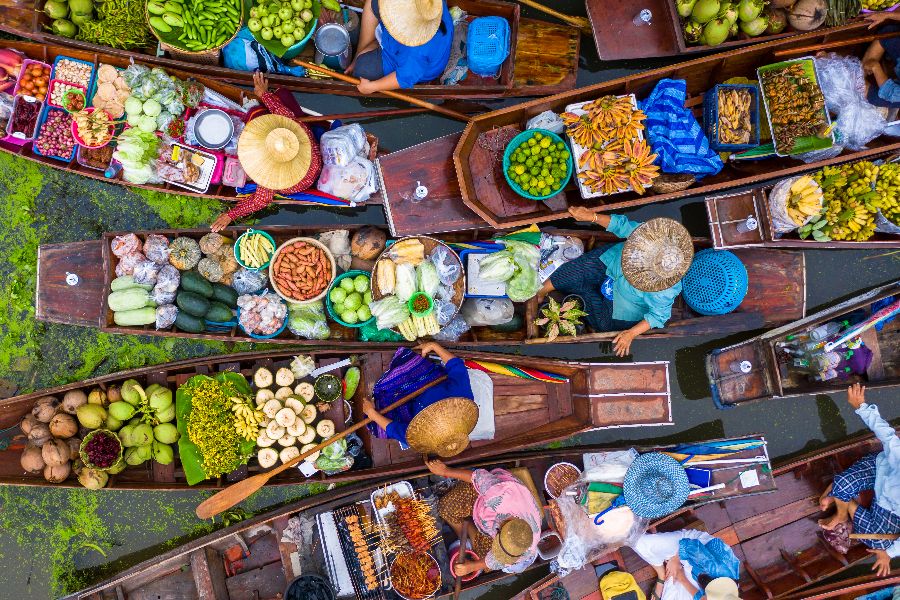 thailand damnoen saduak drijvende markt