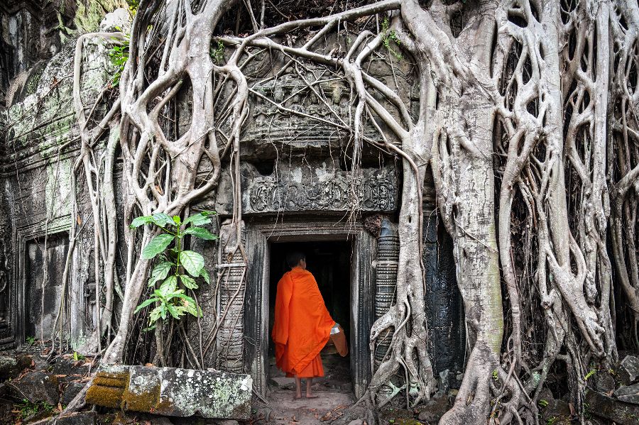 cambodja angkor wat ta phrom monnik