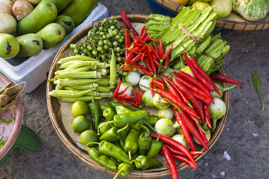 cambodja phnom penh markt groente