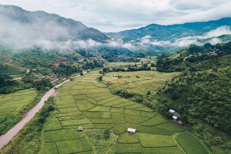 thailand nan sapan village rijstvelden