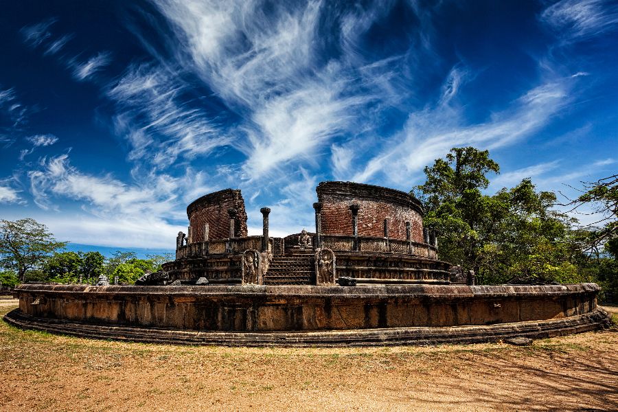 sri lanka polonnaruwa de crickelvormige vatadage