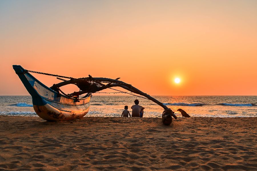 sri lanka kalutara strand zonsondergang