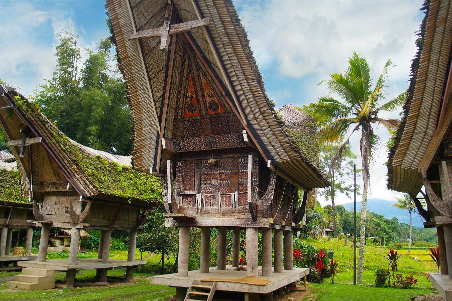 indonesie sulawesi toraja rantepao tongkonan huis
