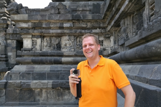 Jeroen bij de Borobudur op Java