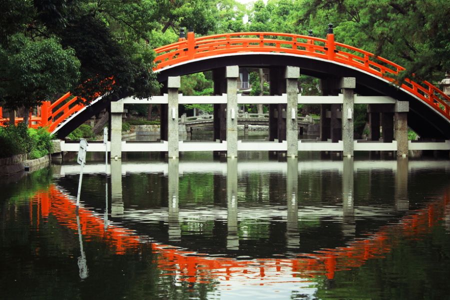 japan osaka taiko bashi (drum bridge) sumiyoshi grand shrine