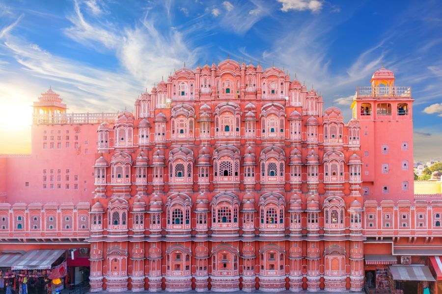india jaipur pink palace hawa mahal