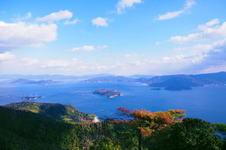 japan miyajima hiroshima uitzicht vanaf mount misen