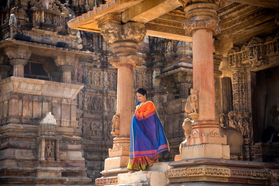 india khajuraho tempel vrouw