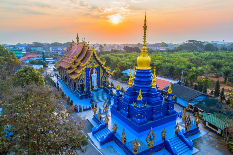 thailand chiang rai blauwe tempel