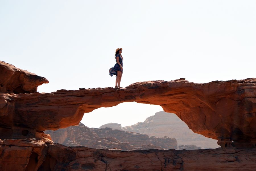 De Jebel Burdah rotsbrug in Wadi Rum