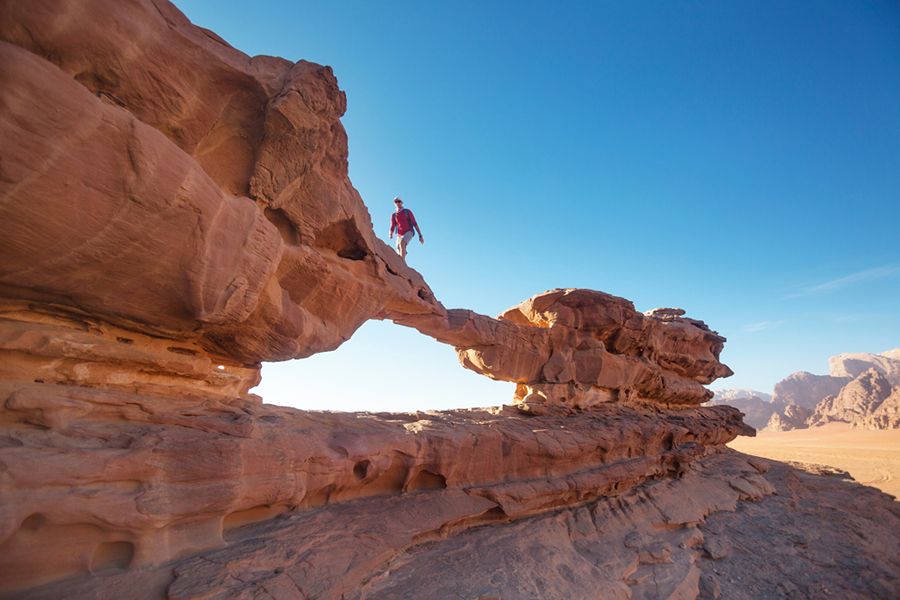 De Jebel Burdah rotsbrug in Wadi Rum