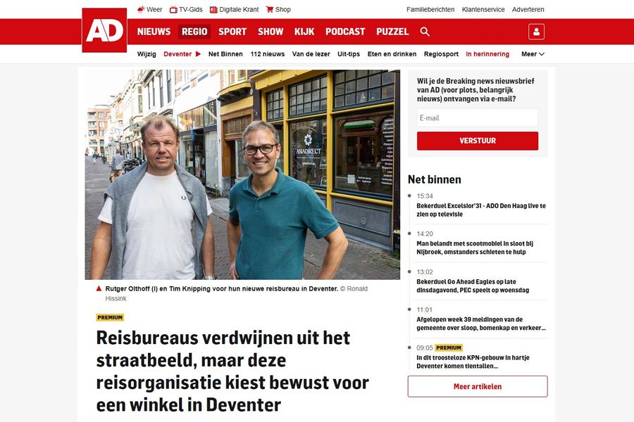 AD artikel opening kantoor Deventer AsiaDirect. AD 30-09-2026