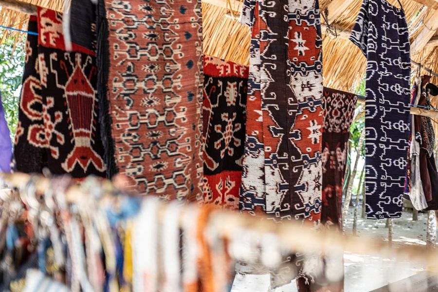 Ikat-textiel op Sumba